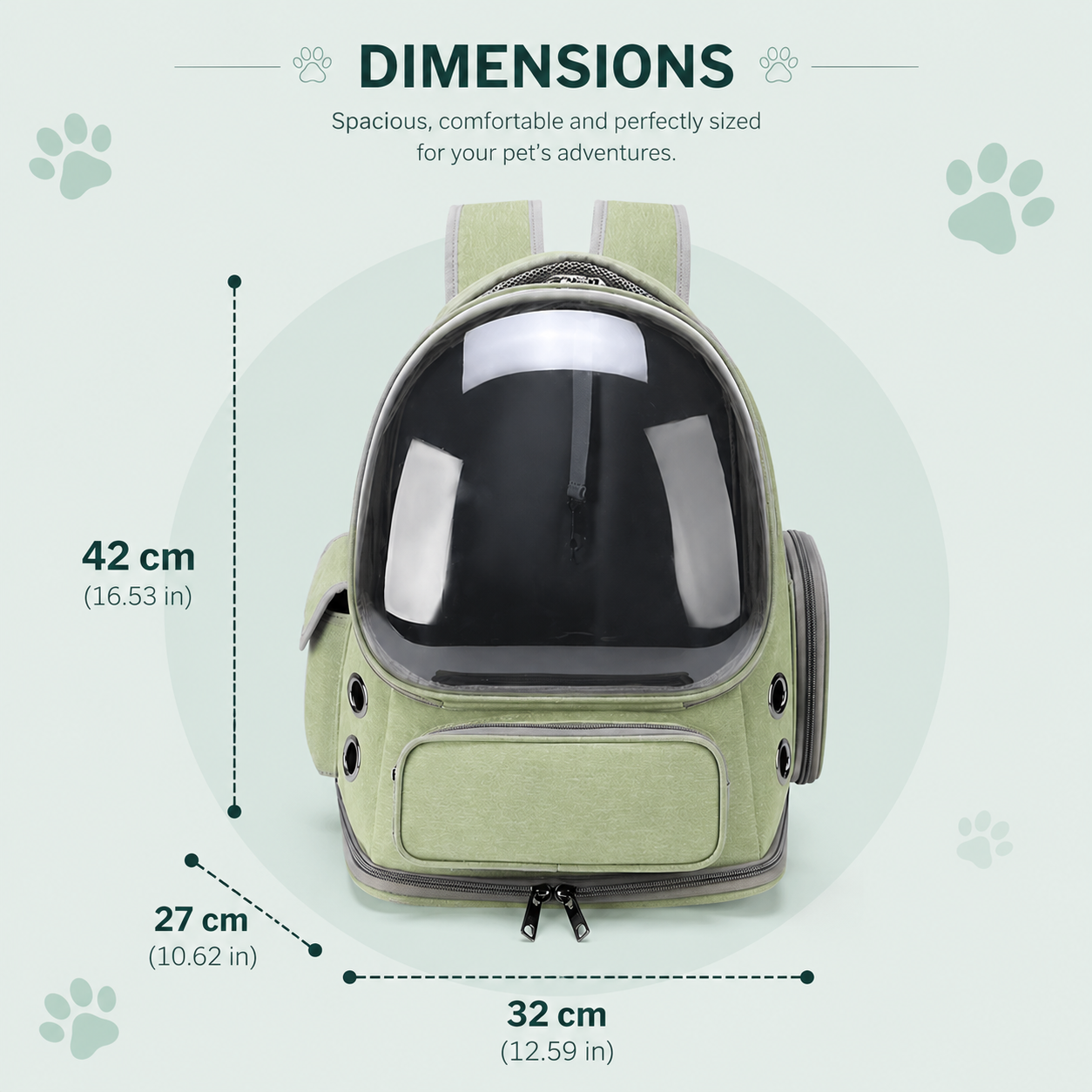 Panoramic Bubble Pet Carrier Backpack — Hands-Free Travel for Cats & Small Dogs