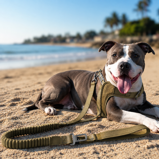 Tactical Retractable Dog Lead with Reflective Trim
