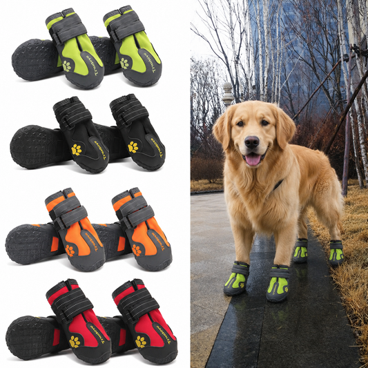 Waterproof Dog Boots with Anti-Slip Sole & Reflective Trim