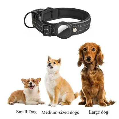 AirTag Tracking Dog Collar — Padded, Reflective, Find My Ready