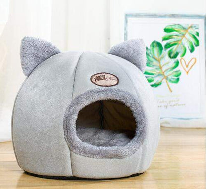 Cat Ear Cosy Cave Bed for Cats, Kittens and Small Dogs