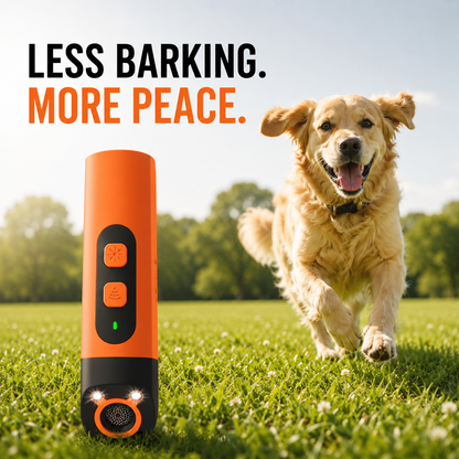 Ultrasonic Dog Repellent & Bark Interrupter — Handheld Walk Safety & Training Tool with LED Torch
