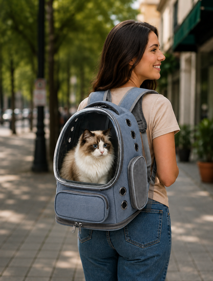 Panoramic Bubble Pet Carrier Backpack — Hands-Free Travel for Cats & Small Dogs