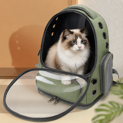 Panoramic Bubble Pet Carrier Backpack — Hands-Free Travel for Cats & Small Dogs