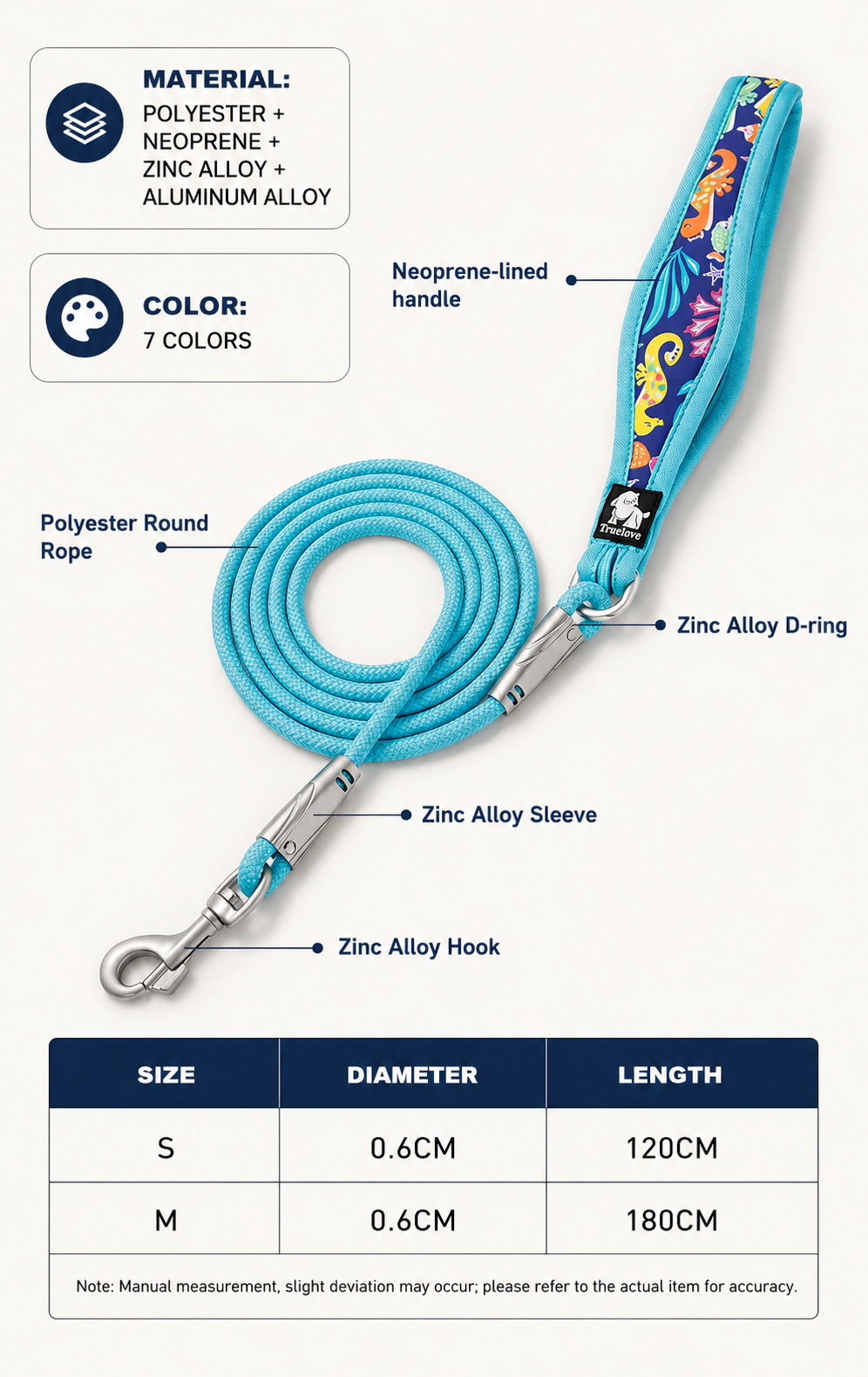 Floral Dog Lead with Neoprene Padded Handle