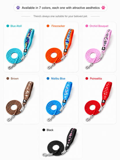 Floral Dog Lead with Neoprene Padded Handle
