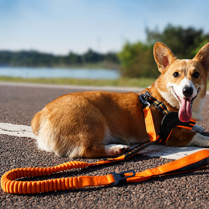 Tactical Retractable Dog Lead with Reflective Trim