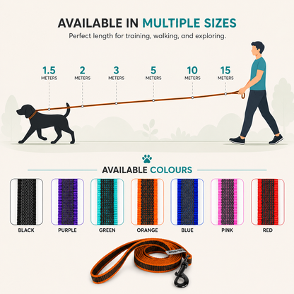 Rubber Coated Recall Training Lead & Long-Line