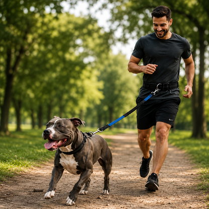 Hands-Free Bungee Dog Leash with Adjustable Waist Belt