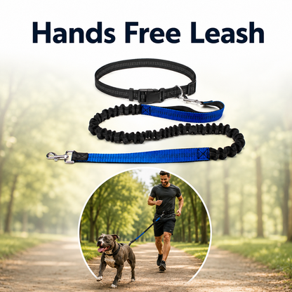 Hands-Free Bungee Dog Leash with Adjustable Waist Belt