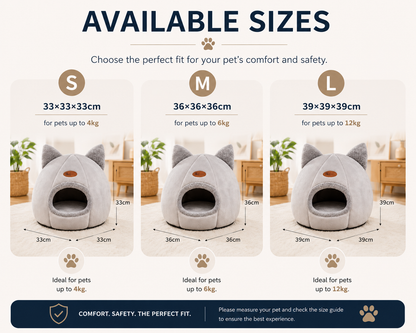 Cosy Cave Pet Bed – Calming Nest for Cats & Small Dogs