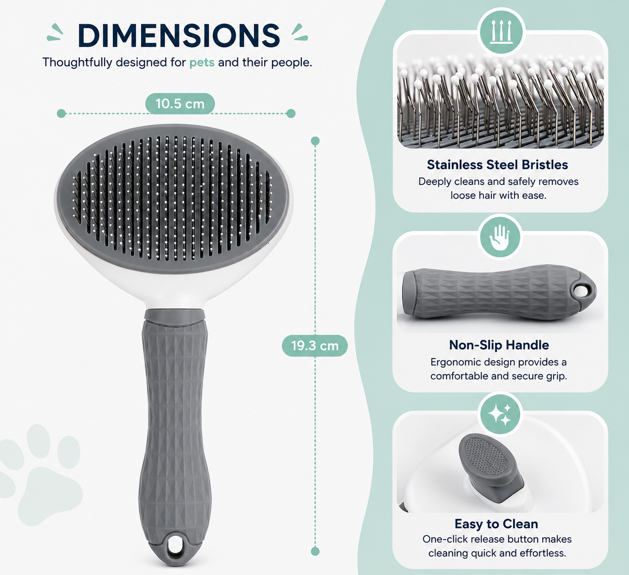 Self-Cleaning Pet Grooming Brush – Deshedding & Dematting Comb for Dogs & Cats