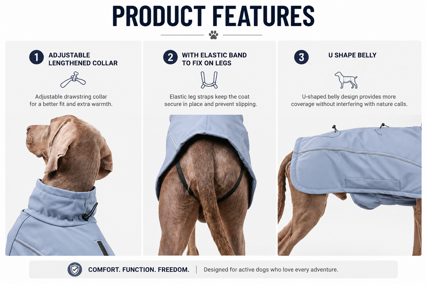 AdventureDry™ Waterproof Dog Coat — 3-Layer Fleece-Lined Rain Jacket | XS–3XL