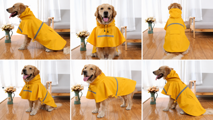 Waterproof Dog Raincoat with Reflective Hood