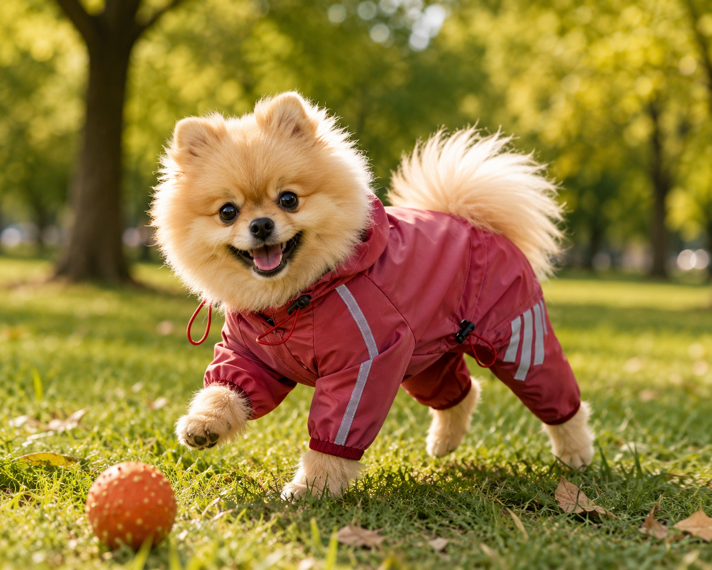 Waterproof Dog Rain Suit with Reflective Full-Body Coverage