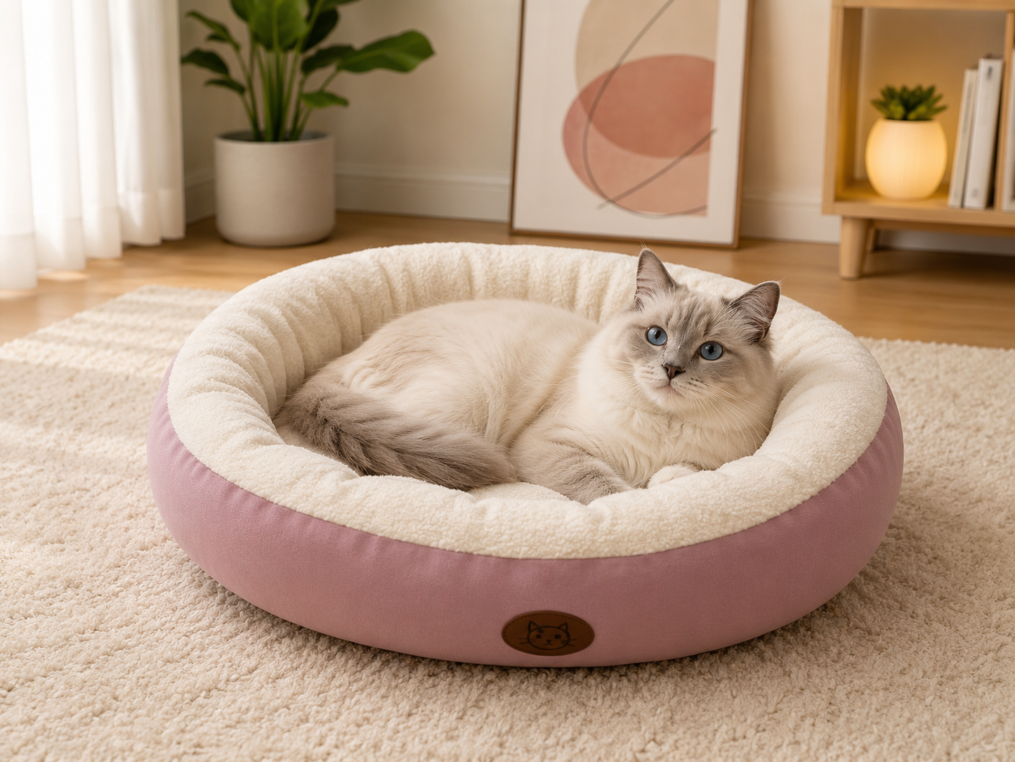 Cosy Plush Pet Bed – Warm Calming Nest for Cats & Dogs