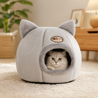 Cosy Cave Pet Bed – Calming Nest for Cats & Small Dogs