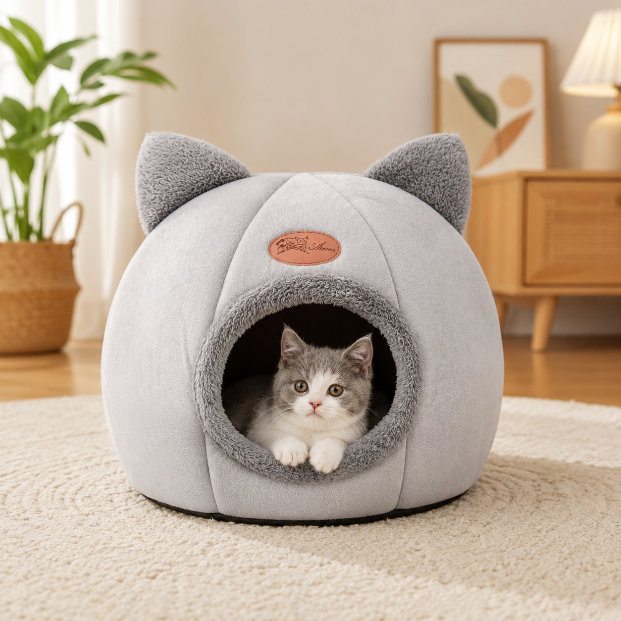 Cosy Cave Pet Bed – Calming Nest for Cats & Small Dogs