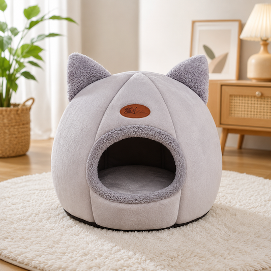 Cosy Cave Pet Bed – Calming Nest for Cats & Small Dogs