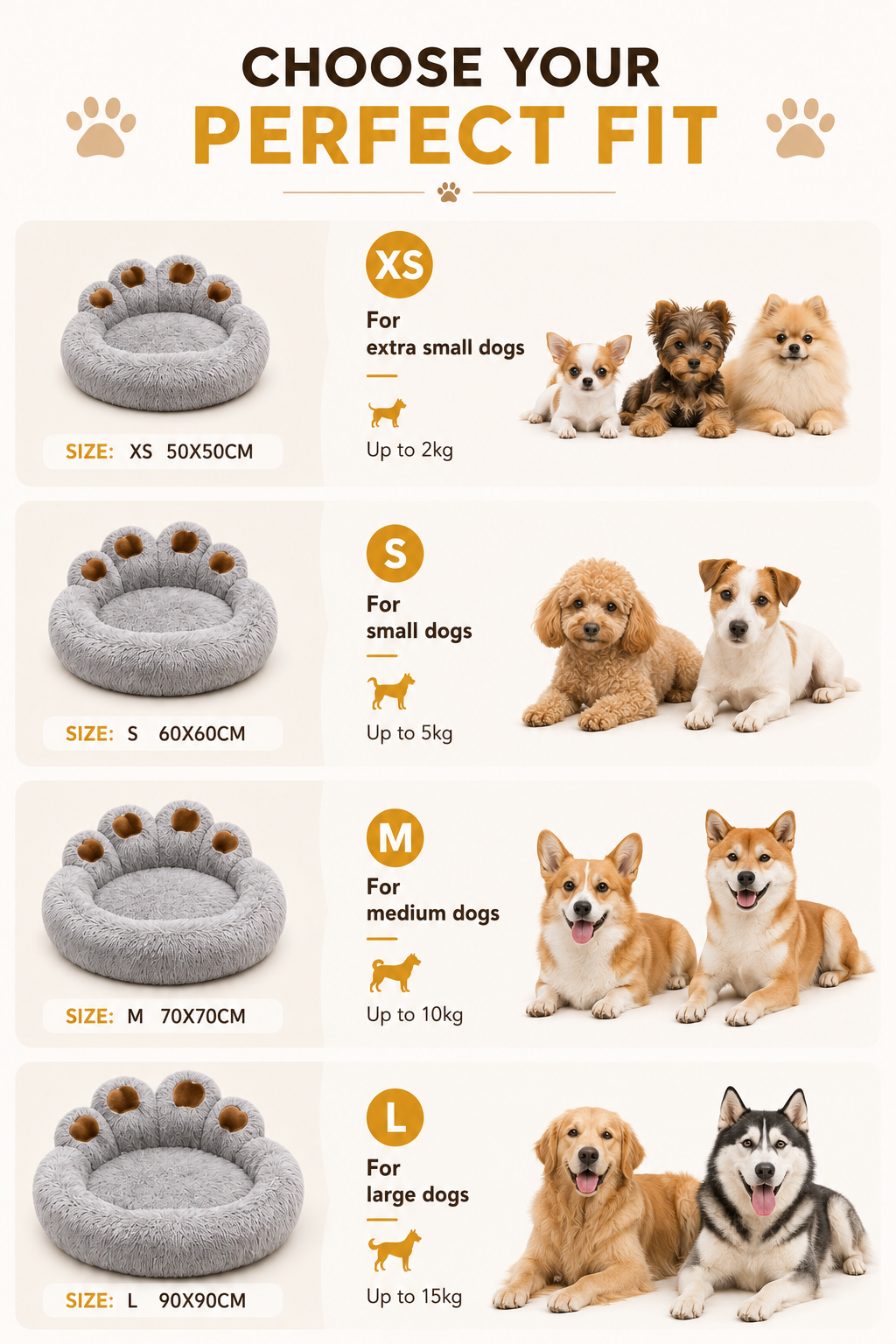 Fluffy PawHug Pet Bed – Plush Comfort for Dogs & Cats