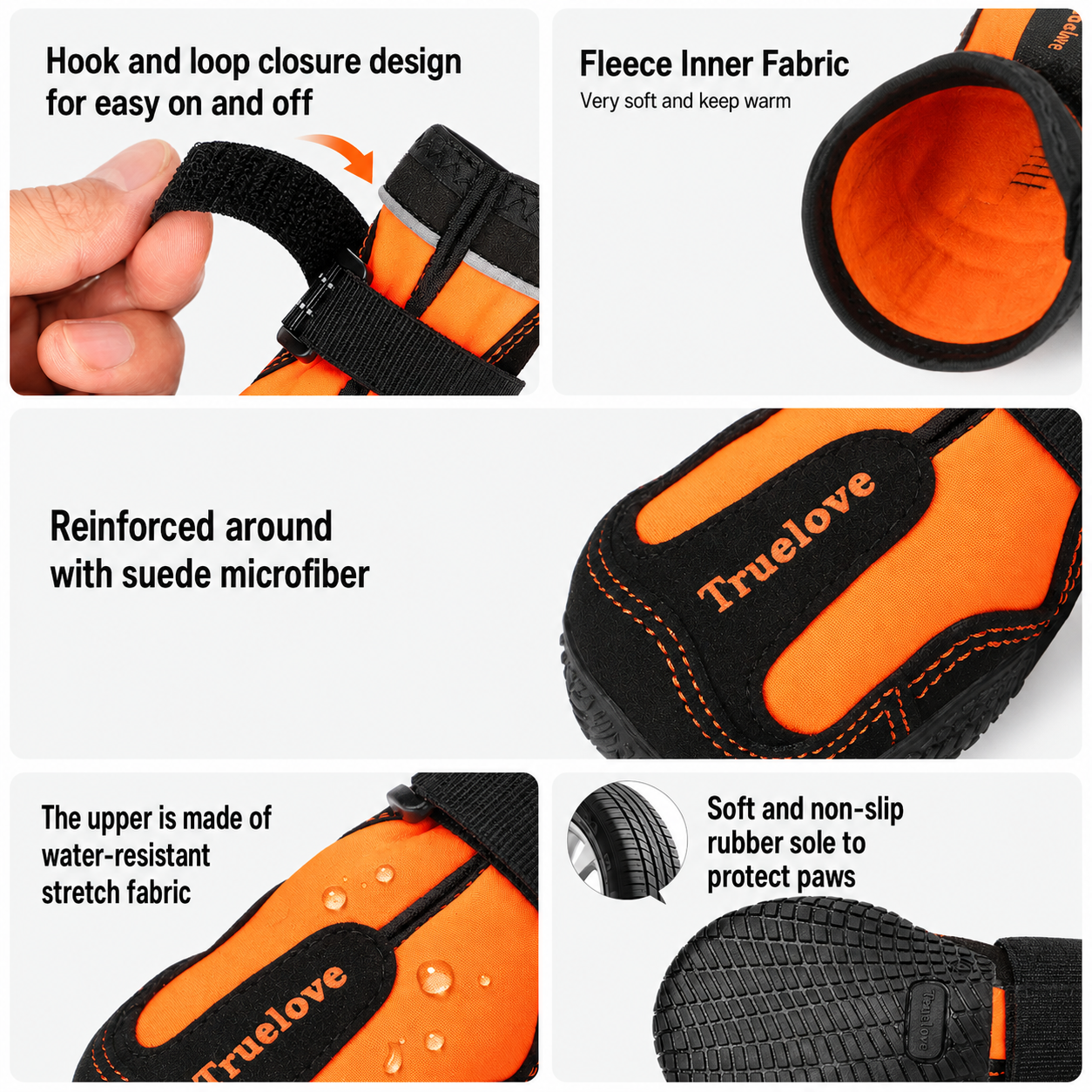 Water-Resistant Reflective Dog Boots (Set of 4)