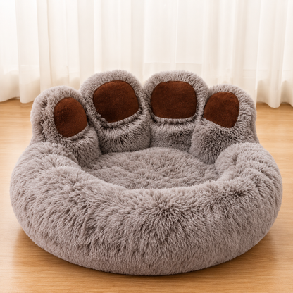 PawHug Calming Dog Bed – Raised Bolster Paw Bed