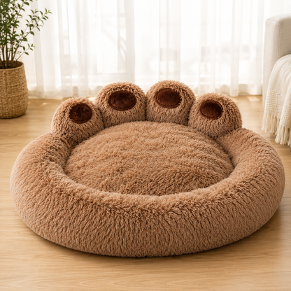PawHug Calming Dog Bed – Raised Bolster Paw Bed