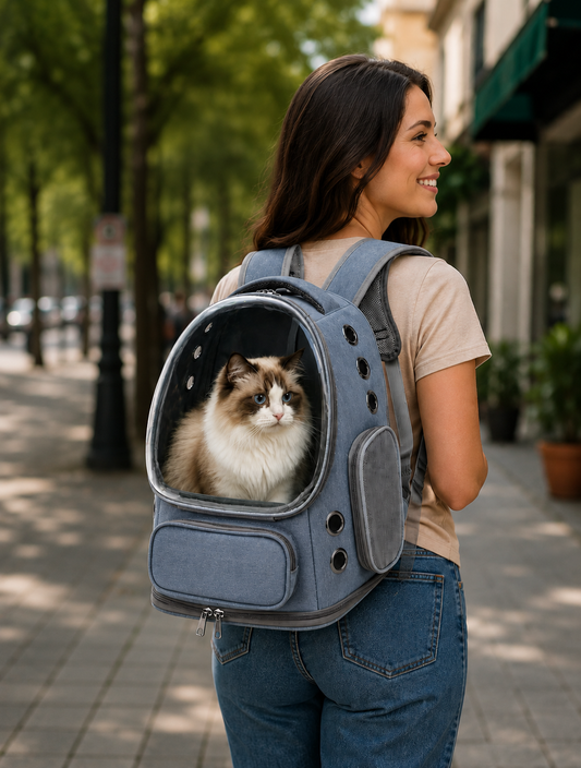 Panoramic View Pet Carrier Backpack | Hands Free Travel for Cats & Small Dogs