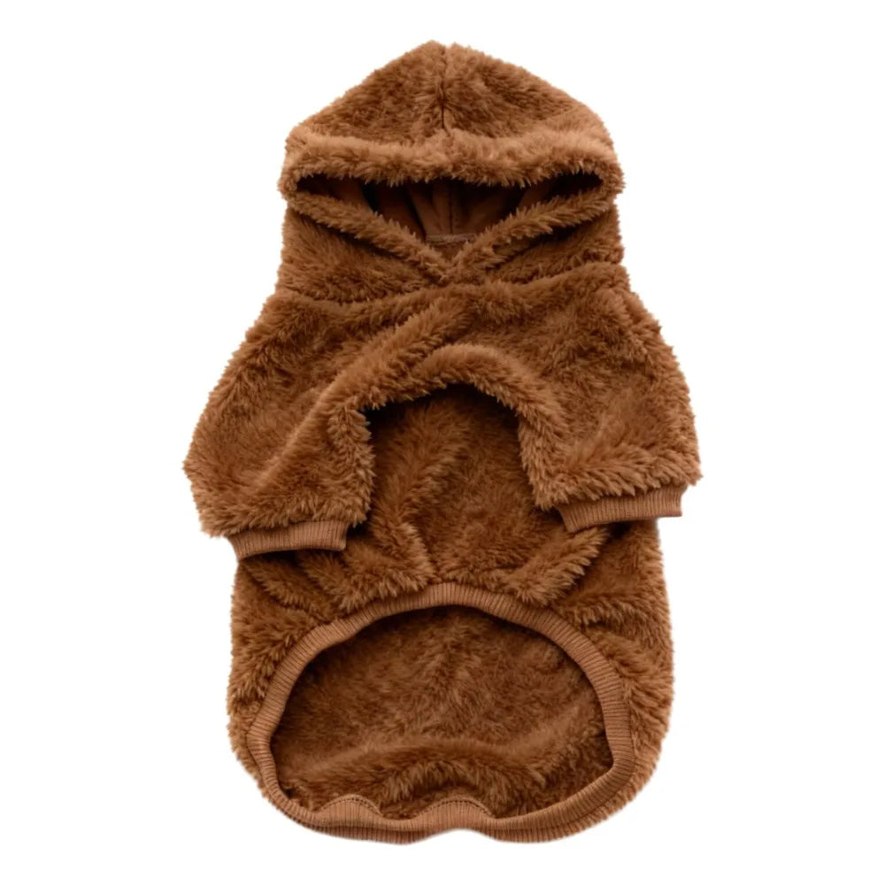 Fleece Dog Hoodie – Warm Plush Winter Coat