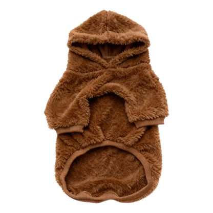 Fleece Dog Hoodie – Warm Plush Winter Coat