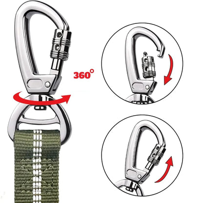 Tactical Retractable Dog Lead with Reflective Trim