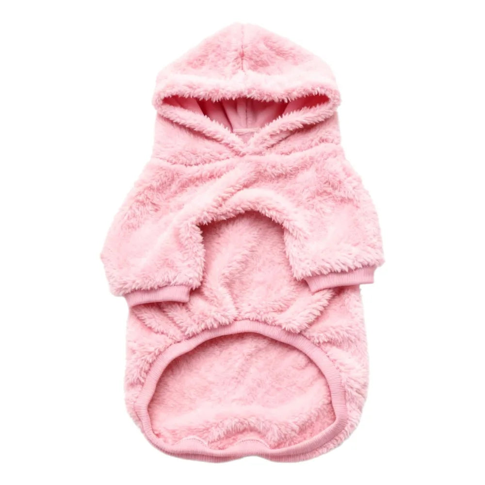 Fleece Dog Hoodie – Warm Plush Winter Coat