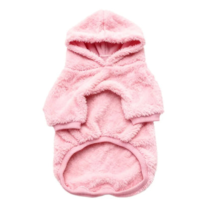Fleece Dog Hoodie – Warm Plush Winter Coat