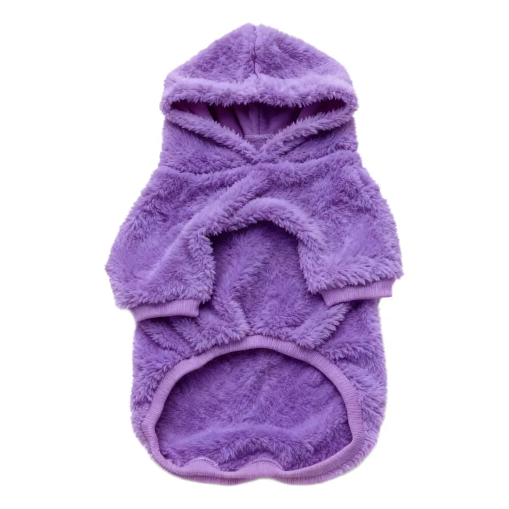 Fleece Dog Hoodie – Warm Plush Winter Coat