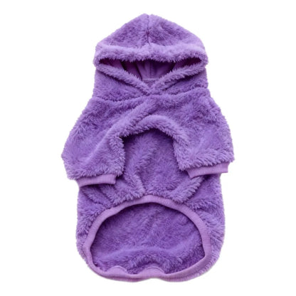 Fleece Dog Hoodie – Warm Plush Winter Coat