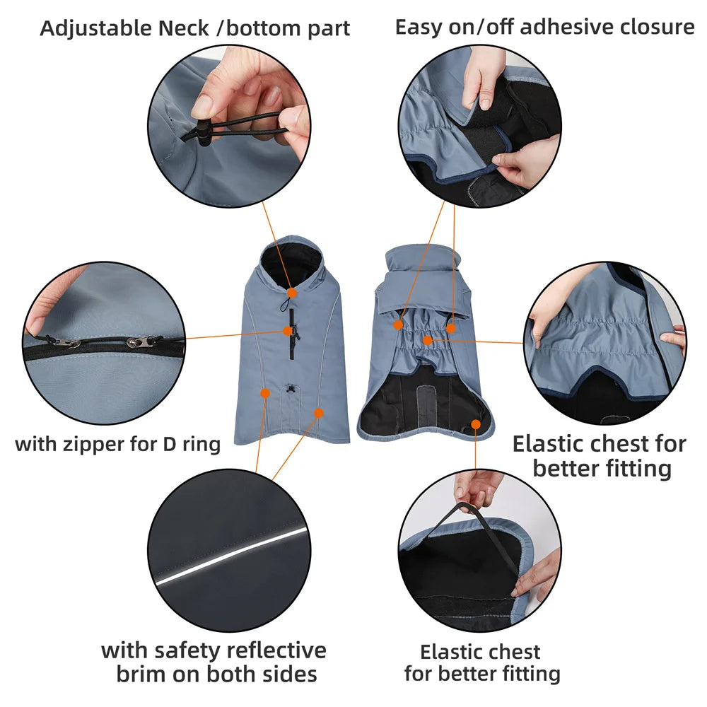 AdventureDry™ Waterproof Dog Coat | Warm Fleece-Lined Rain Jacket for Dogs