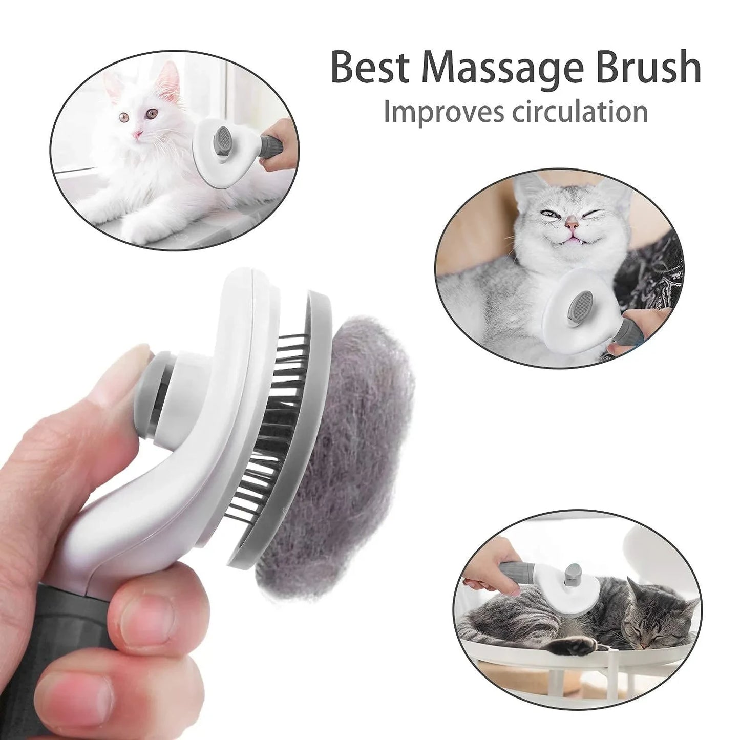 Self-Cleaning Pet Grooming Brush – Deshedding & Dematting Comb for Dogs & Cats