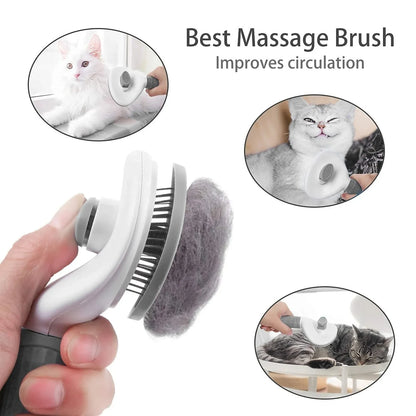Self-Cleaning Pet Grooming Brush – Deshedding & Dematting Comb for Dogs & Cats