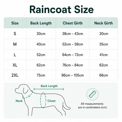 Reflective Waterproof Dog Raincoat with Hood, S to 2XL