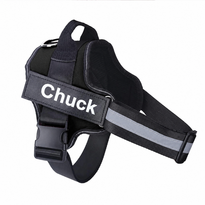 Personalised No-Pull Dog Harness with Reflective Safety Chest Strap and ID Patch