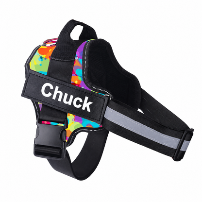 Personalised No-Pull Dog Harness with Reflective Safety Chest Strap and ID Patch