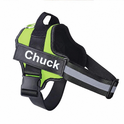 Personalised No-Pull Dog Harness with Reflective Safety Chest Strap and ID Patch