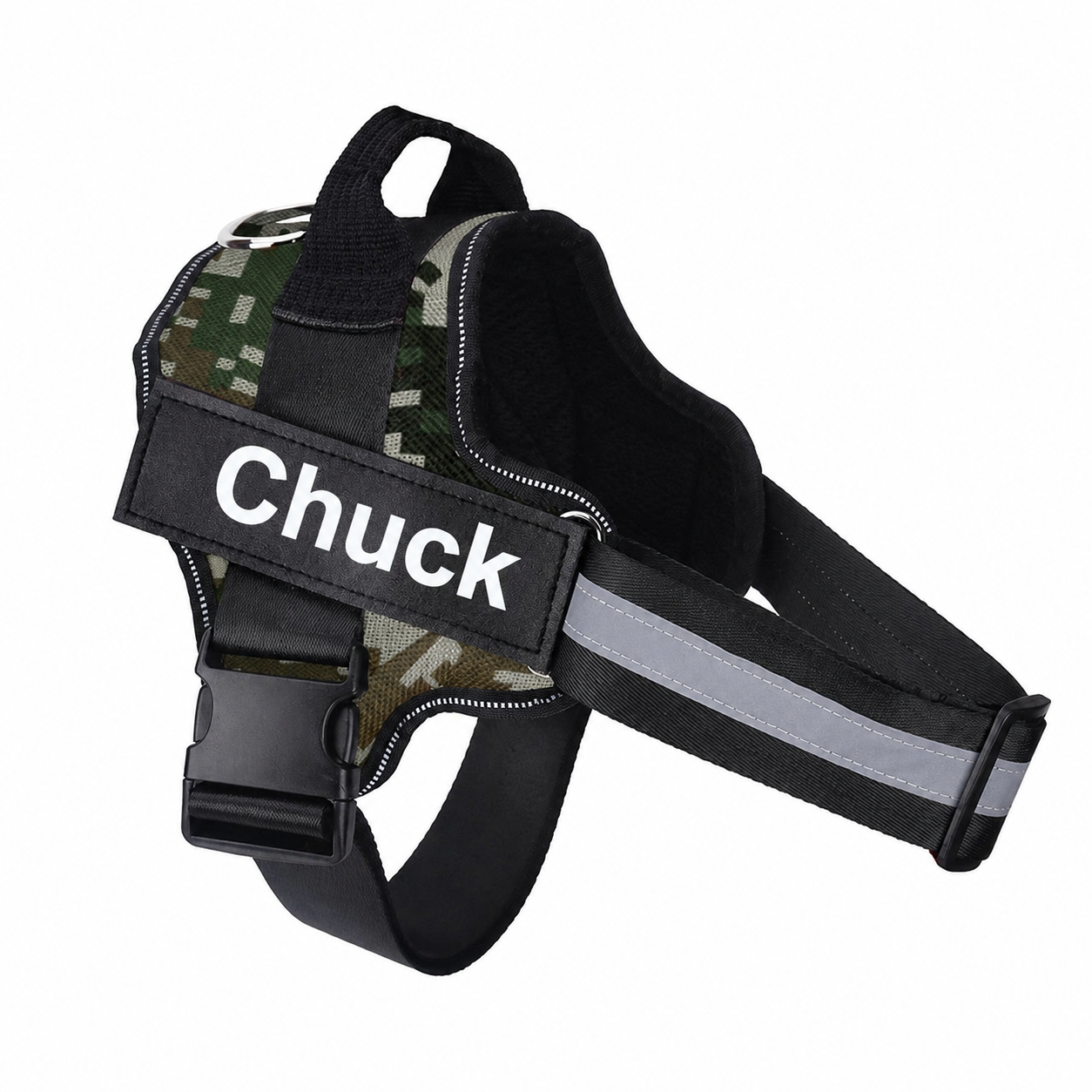 Personalised No-Pull Dog Harness with Reflective Safety Chest Strap and ID Patch