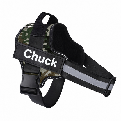 Personalised No-Pull Dog Harness with Reflective Safety Chest Strap and ID Patch