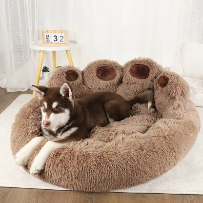Fluffy PawHug Pet Bed – Plush Comfort for Dogs & Cats