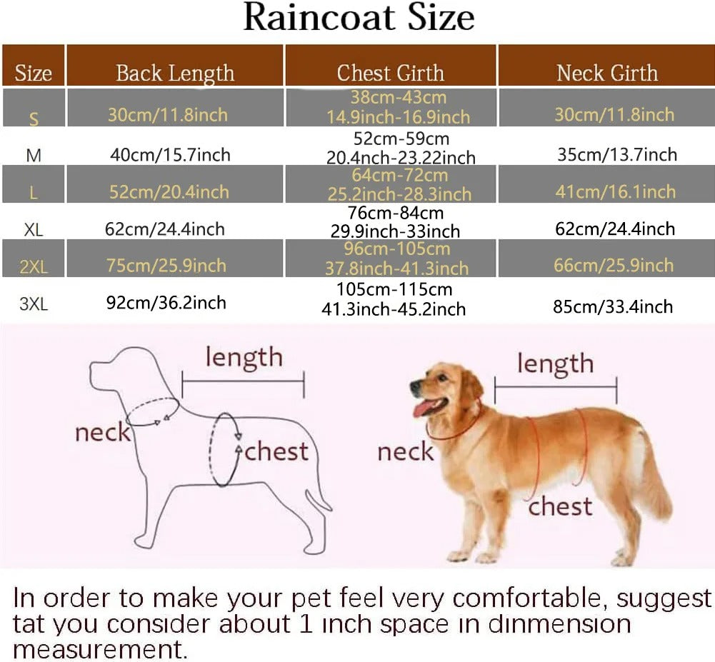 Waterproof Dog Raincoat with Reflective Hood