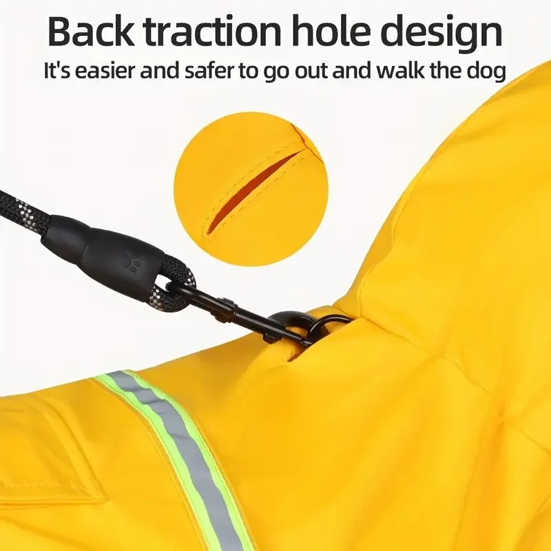 Waterproof Dog Raincoat with Reflective Hood