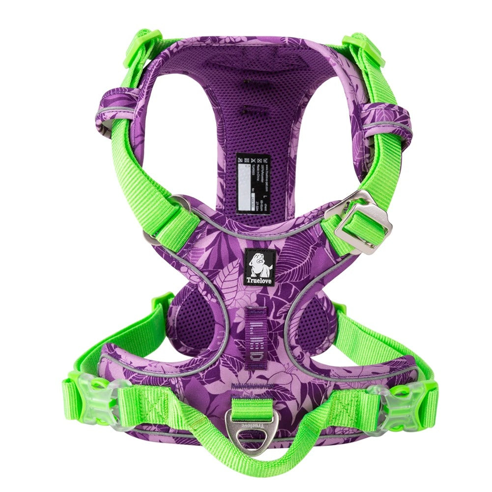 Padded Dog Harness with Reflective Mesh & Aluminium D-Ring