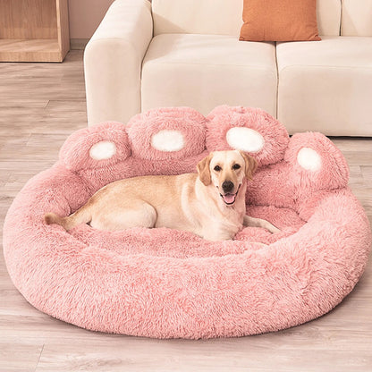 Fluffy PawHug Pet Bed – Plush Comfort for Dogs & Cats