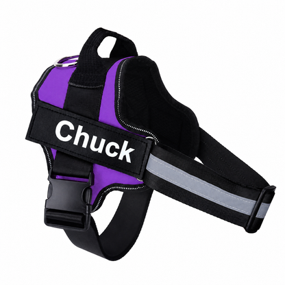 Personalised No-Pull Dog Harness with Reflective Safety Chest Strap and ID Patch